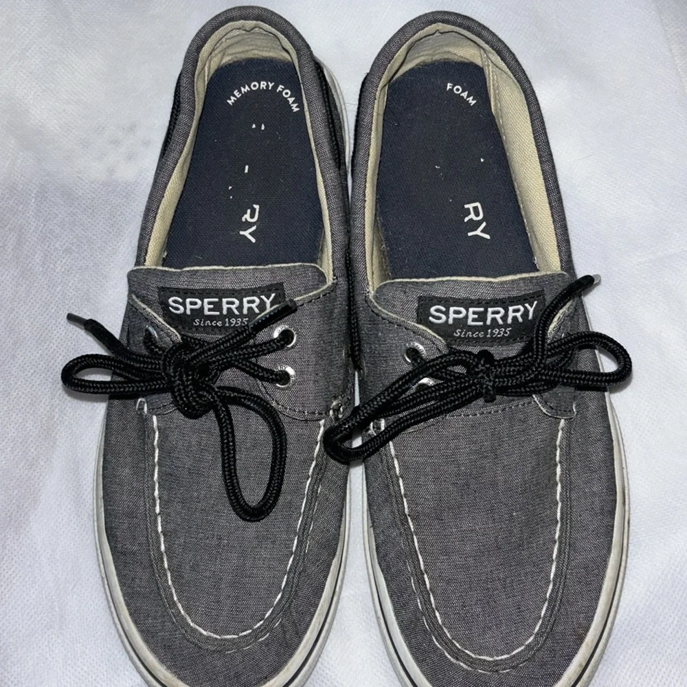 Sperry Slip On Loafer Water Boat Shoes Gray Mens Size 7.5 Good Condition